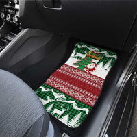Lebanon Christmas Car Mats with Santa Claus Reindeer Trees and Festive Knit Pattern - Wonder Print Shop