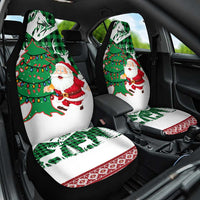 Lebanon Christmas Car Seat Cover with Santa Claus Reindeer Trees and Festive Knit Pattern - Wonder Print Shop