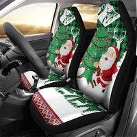 Lebanon Christmas Car Seat Cover with Santa Claus Reindeer Trees and Festive Knit Pattern - Wonder Print Shop