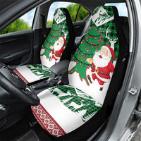 Lebanon Christmas Car Seat Cover with Santa Claus Reindeer Trees and Festive Knit Pattern - Wonder Print Shop