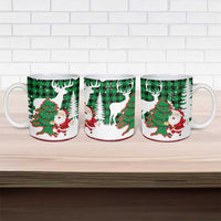 Lebanon Christmas Ceramic Mug with Santa Claus Reindeer Trees and Festive Knit Pattern - Wonder Print Shop