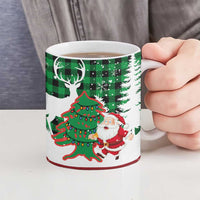 Lebanon Christmas Ceramic Mug with Santa Claus Reindeer Trees and Festive Knit Pattern - Wonder Print Shop
