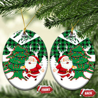 Lebanon Christmas Ceramic Ornament with Santa Claus Reindeer Trees and Festive Knit Pattern - Wonder Print Shop