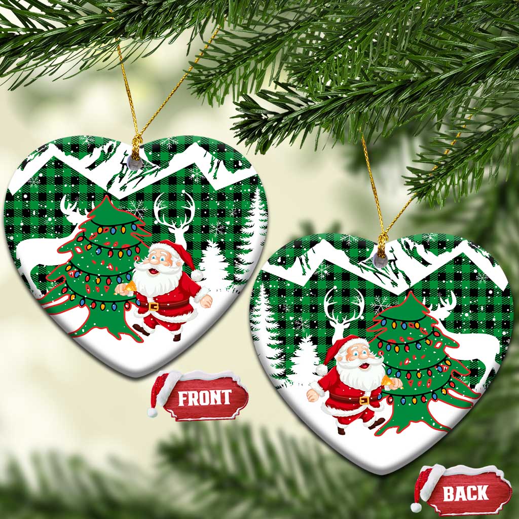 Lebanon Christmas Ceramic Ornament with Santa Claus Reindeer Trees and Festive Knit Pattern - Wonder Print Shop