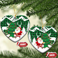 Lebanon Christmas Ceramic Ornament with Santa Claus Reindeer Trees and Festive Knit Pattern - Wonder Print Shop