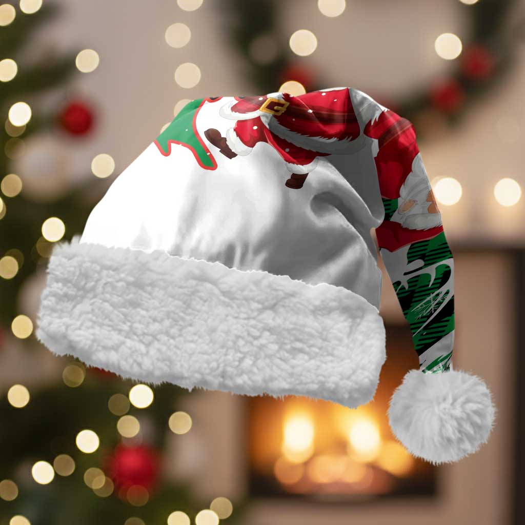 Lebanon Christmas Santa Hat with Santa Claus Reindeer Trees and Festive Knit Pattern - Wonder Print Shop