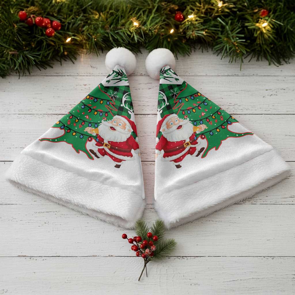 Lebanon Christmas Santa Hat with Santa Claus Reindeer Trees and Festive Knit Pattern - Wonder Print Shop