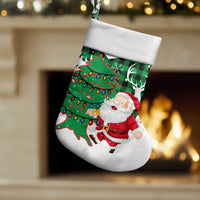Lebanon Christmas Stocking with Santa Claus Reindeer Trees and Festive Knit Pattern - Wonder Print Shop