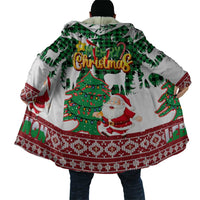 Lebanon Christmas Cloak with Santa Claus Reindeer Trees and Festive Knit Pattern - Wonder Print Shop