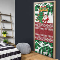 Lebanon Christmas Door Cover with Santa Claus Reindeer Trees and Festive Knit Pattern - Wonder Print Shop