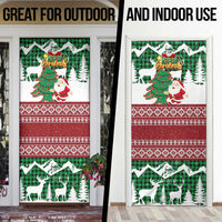 Lebanon Christmas Door Cover with Santa Claus Reindeer Trees and Festive Knit Pattern - Wonder Print Shop