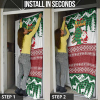 Lebanon Christmas Door Cover with Santa Claus Reindeer Trees and Festive Knit Pattern - Wonder Print Shop