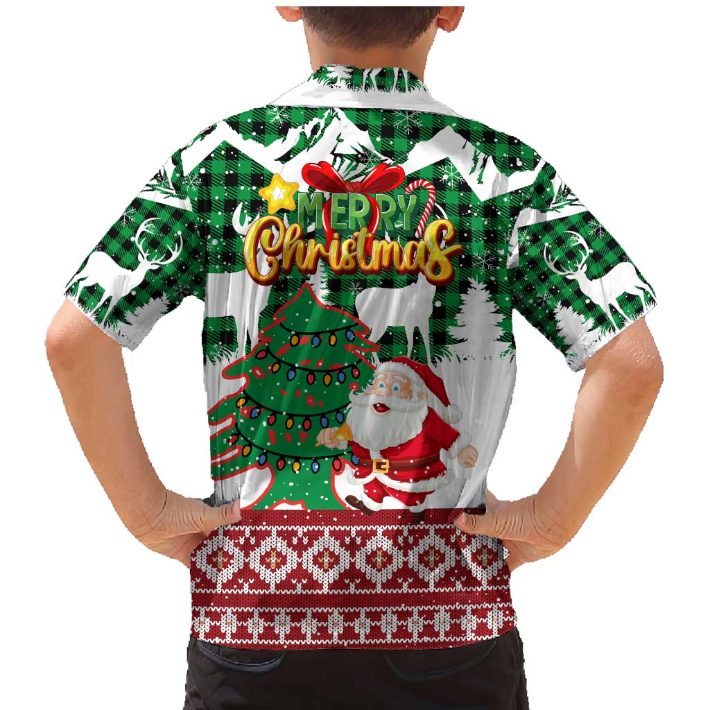 Lebanon Christmas Family Matching Mermaid Dress and Hawaiian Shirt with Santa Claus Reindeer Trees and Festive Knit Pattern - Wonder Print Shop