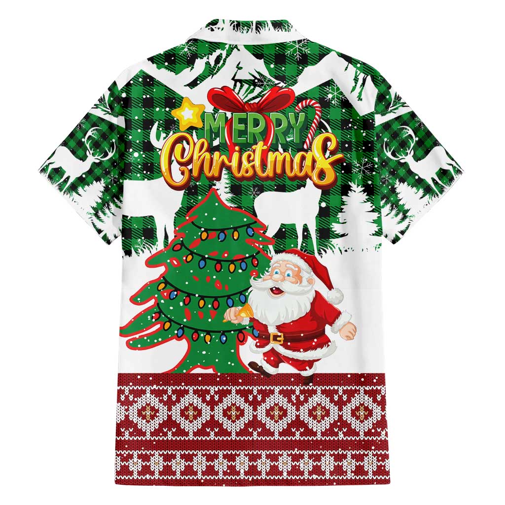 Lebanon Christmas Family Matching Puletasi and Hawaiian Shirt with Santa Claus Reindeer Trees and Festive Knit Pattern - Wonder Print Shop