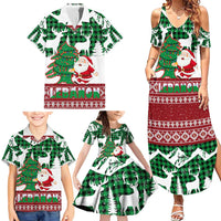 Lebanon Christmas Family Matching Summer Maxi Dress and Hawaiian Shirt with Santa Claus Reindeer Trees and Festive Knit Pattern - Wonder Print Shop