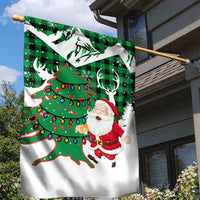Lebanon Christmas Garden Flag with Santa Claus Reindeer Trees and Festive Knit Pattern - Wonder Print Shop