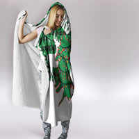 Lebanon Christmas Hooded Blanket with Santa Claus Reindeer Trees and Festive Knit Pattern - Wonder Print Shop