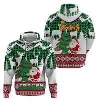 Lebanon Christmas Hoodie with Santa Claus Reindeer Trees and Festive Knit Pattern - Wonder Print Shop