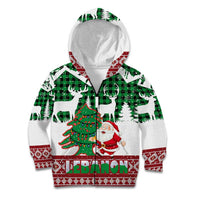 Lebanon Christmas Kid Hoodie with Santa Claus Reindeer Trees and Festive Knit Pattern - Wonder Print Shop