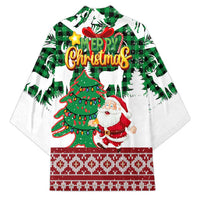 Lebanon Christmas Kimono with Santa Claus Reindeer Trees and Festive Knit Pattern - Wonder Print Shop
