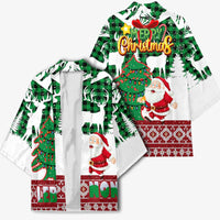Lebanon Christmas Kimono with Santa Claus Reindeer Trees and Festive Knit Pattern - Wonder Print Shop