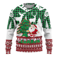 Lebanon Christmas Ugly Christmas Sweater with Santa Claus Reindeer Trees and Festive Knit Pattern - Wonder Print Shop
