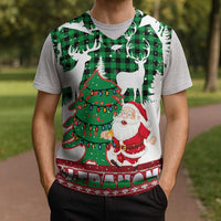 Lebanon Christmas Knitted V-Neck Vest with Santa Claus Reindeer Trees and Festive Knit Pattern - Wonder Print Shop