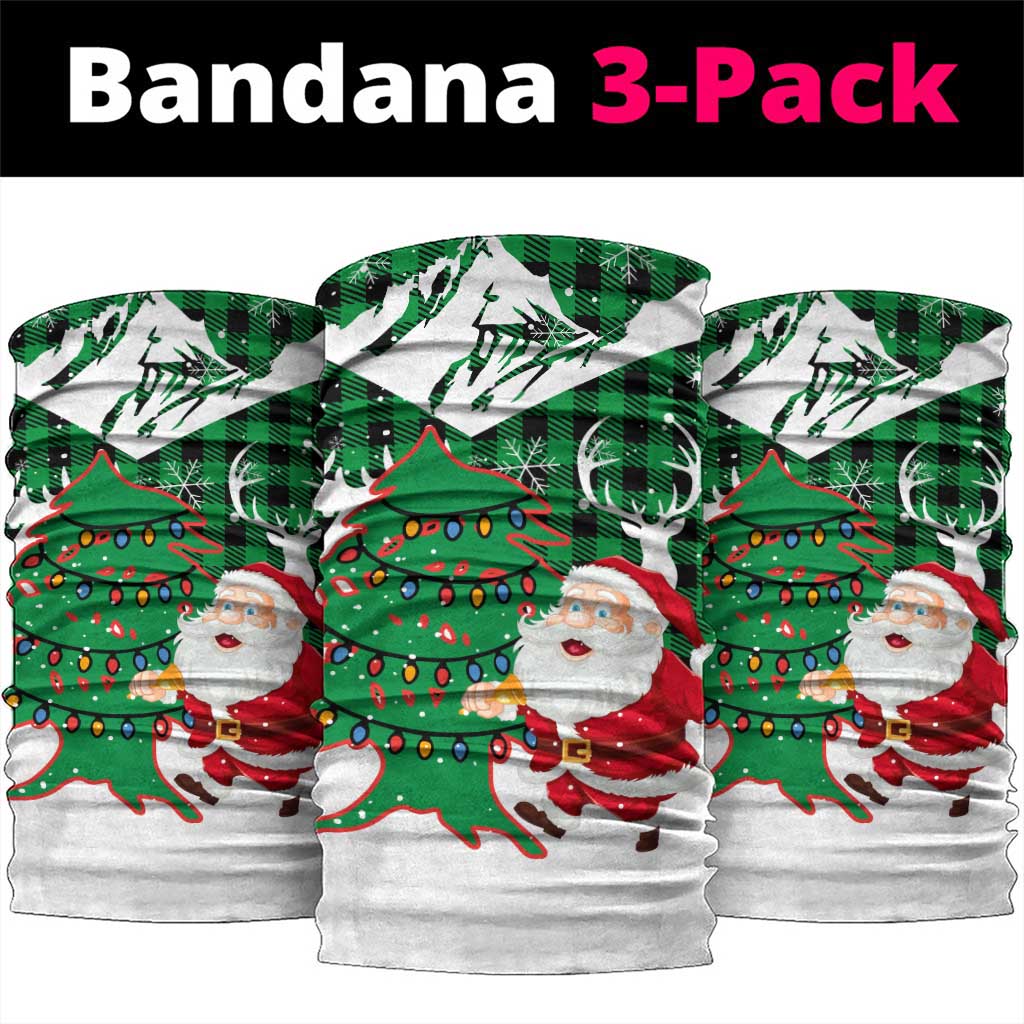 Lebanon Christmas Neck Gaiter with Santa Claus Reindeer Trees and Festive Knit Pattern - Wonder Print Shop