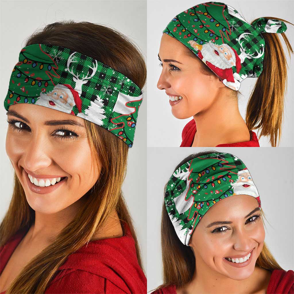 Lebanon Christmas Neck Gaiter with Santa Claus Reindeer Trees and Festive Knit Pattern - Wonder Print Shop