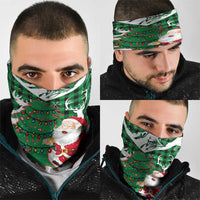 Lebanon Christmas Neck Gaiter with Santa Claus Reindeer Trees and Festive Knit Pattern - Wonder Print Shop