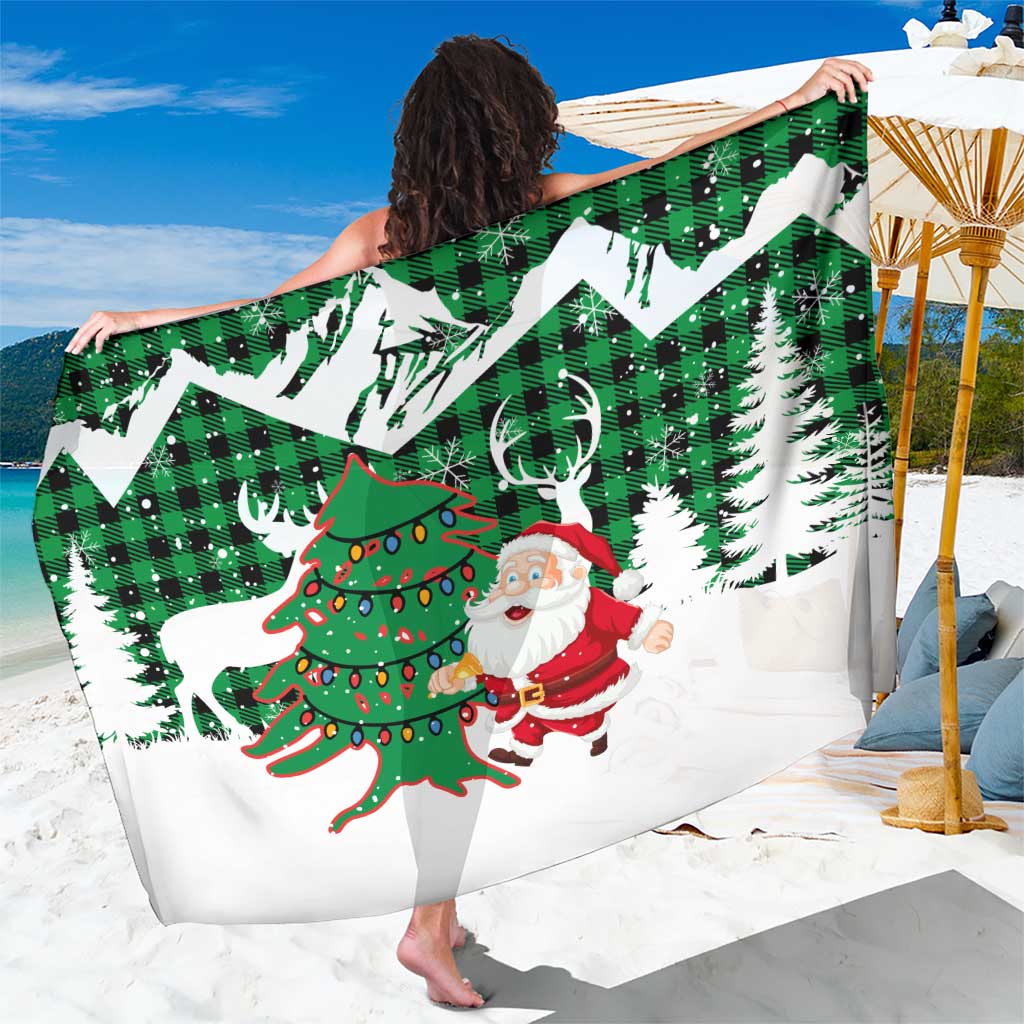 Lebanon Christmas Sarong with Santa Claus Reindeer Trees and Festive Knit Pattern - Wonder Print Shop