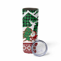 Lebanon Christmas Skinny Tumbler with Santa Claus Reindeer Trees and Festive Knit Pattern - Wonder Print Shop