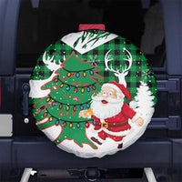 Lebanon Christmas Spare Tire Cover with Santa Claus Reindeer Trees and Festive Knit Pattern - Wonder Print Shop