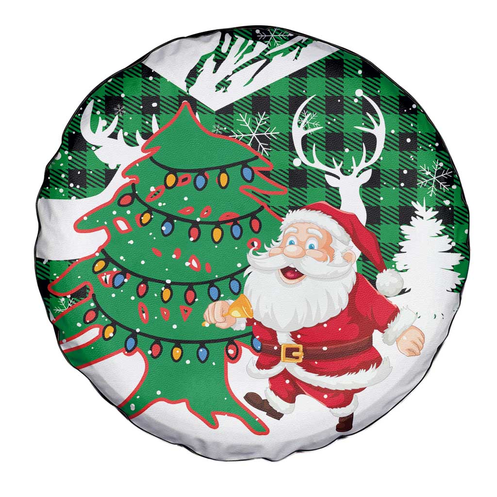 Lebanon Christmas Spare Tire Cover with Santa Claus Reindeer Trees and Festive Knit Pattern - Wonder Print Shop