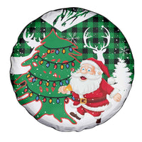 Lebanon Christmas Spare Tire Cover with Santa Claus Reindeer Trees and Festive Knit Pattern - Wonder Print Shop