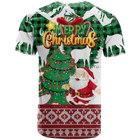 Lebanon Christmas T Shirt with Santa Claus Reindeer Trees and Festive Knit Pattern - Wonder Print Shop