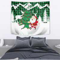 Lebanon Christmas Tapestry with Santa Claus Reindeer Trees and Festive Knit Pattern - Wonder Print Shop