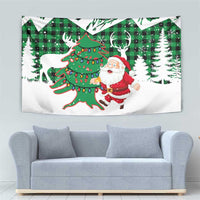 Lebanon Christmas Tapestry with Santa Claus Reindeer Trees and Festive Knit Pattern - Wonder Print Shop