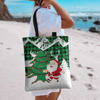 Lebanon Christmas Tote Bag with Santa Claus Reindeer Trees and Festive Knit Pattern - Wonder Print Shop