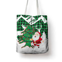 Lebanon Christmas Tote Bag with Santa Claus Reindeer Trees and Festive Knit Pattern - Wonder Print Shop