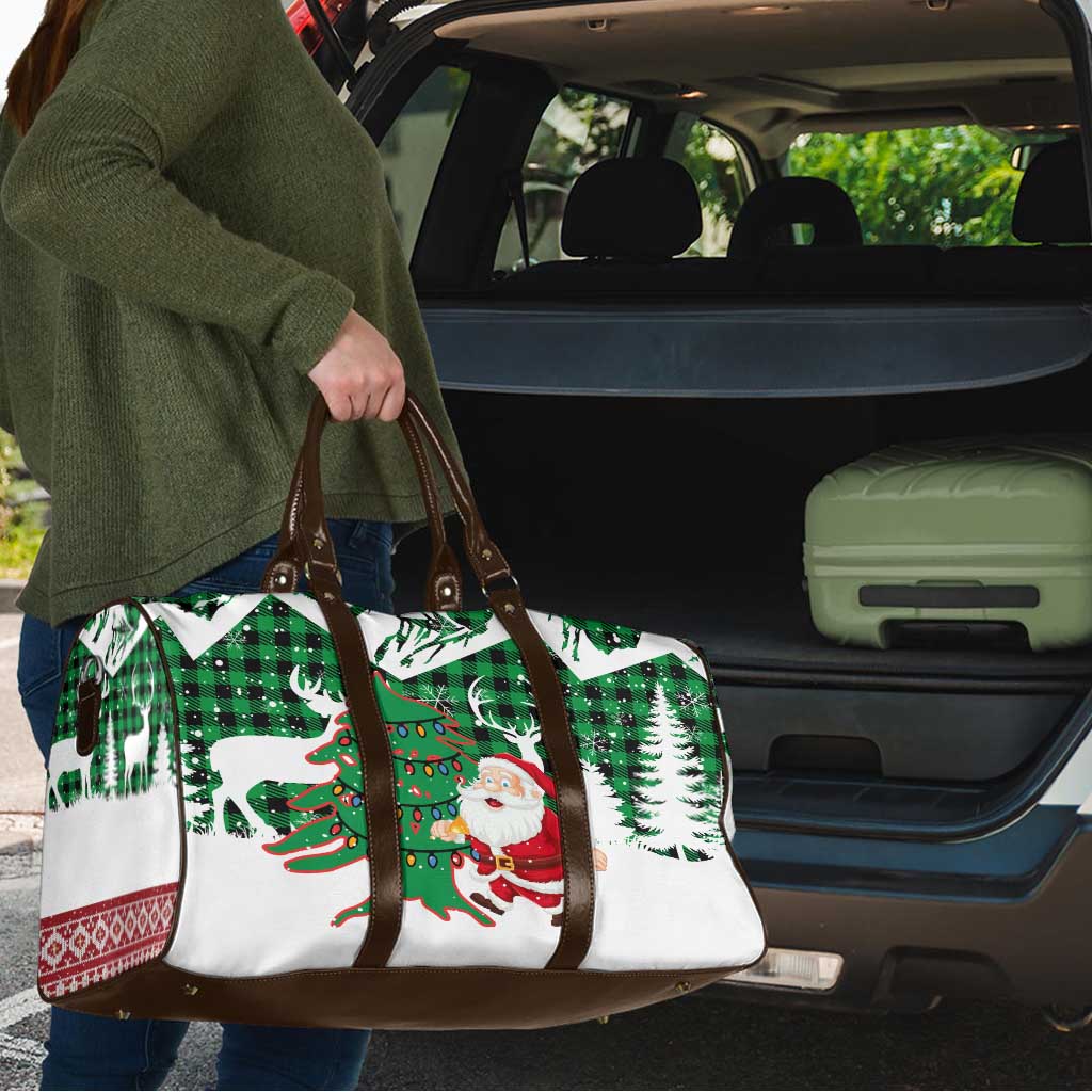 Lebanon Christmas Travel Bag with Santa Claus Reindeer Trees and Festive Knit Pattern - Wonder Print Shop
