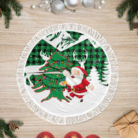 Lebanon Christmas Tree Skirt with Santa Claus Reindeer Trees and Festive Knit Pattern - Wonder Print Shop