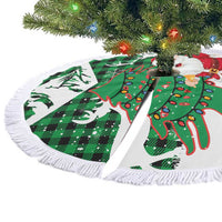 Lebanon Christmas Tree Skirt with Santa Claus Reindeer Trees and Festive Knit Pattern - Wonder Print Shop