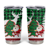 Lebanon Christmas Tumbler Cup with Santa Claus Reindeer Trees and Festive Knit Pattern - Wonder Print Shop