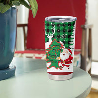 Lebanon Christmas Tumbler Cup with Santa Claus Reindeer Trees and Festive Knit Pattern - Wonder Print Shop