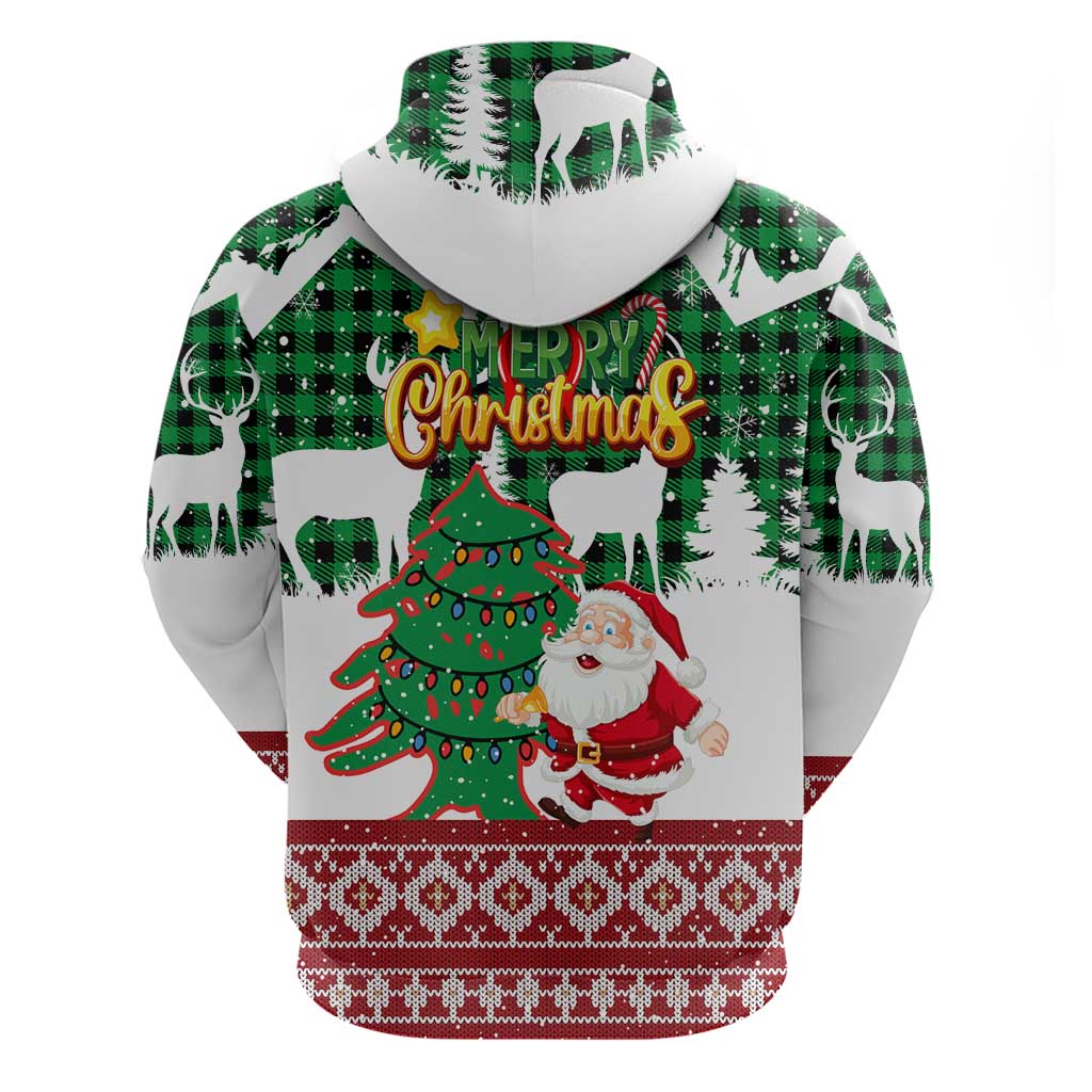 Lebanon Christmas Zip Hoodie with Santa Claus Reindeer Trees and Festive Knit Pattern - Wonder Print Shop