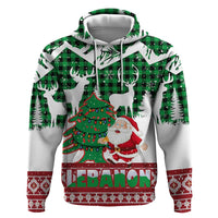 Lebanon Christmas Zip Hoodie with Santa Claus Reindeer Trees and Festive Knit Pattern - Wonder Print Shop
