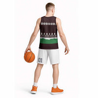 Christmas Golf Basketball Jersey with Elf Golfer Argyle Plaid and Snowflake Pattern - Wonder Print Shop