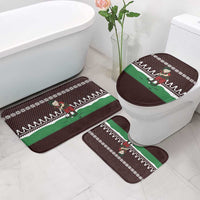 Christmas Golf Bathroom Set with Elf Golfer Argyle Plaid and Snowflake Pattern - Wonder Print Shop