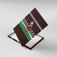 Christmas Golf Canvas Wall Art with Elf Golfer Argyle Plaid and Snowflake Pattern - Wonder Print Shop